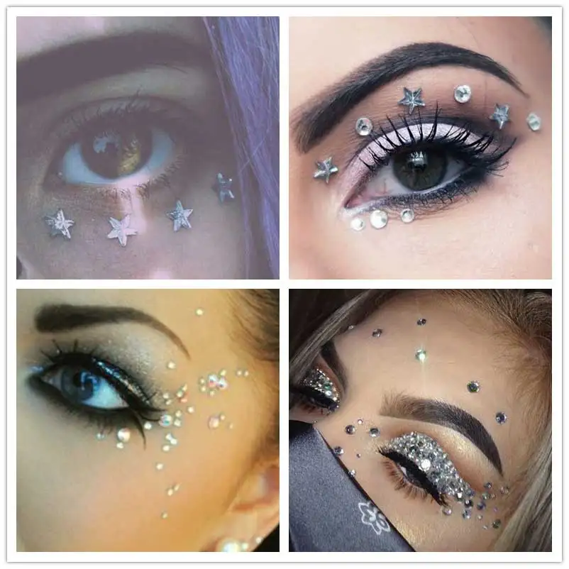 FG01 Make Up gemme per il viso adesivo idee strass fai-da-te per il Punk  del partito e il divertimento delle rocce - AliExpress