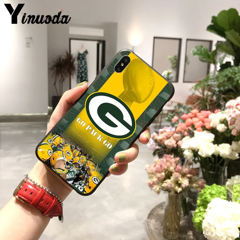 A7 Yinuoda Green Bay упаковщик ТПУ черный чехол для телефона чехол для iPhone X XS MAX 6 6s 7 7plus 8 8Plus 5 5S SE XR 11pro max - Цвет: A7