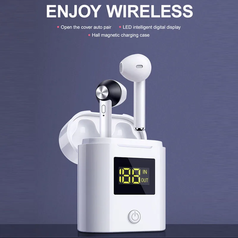 Ottwn D019 V5.0 Bluetooth наушники HD стерео Беспроводные спортивные бас со светодиодным