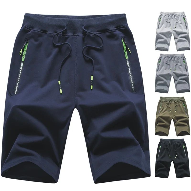 Pantalones cortos deportivos con banda elástica para hombre, Shorts informales de punto Capris, holgados de talla grande, novedad de verano, 2021