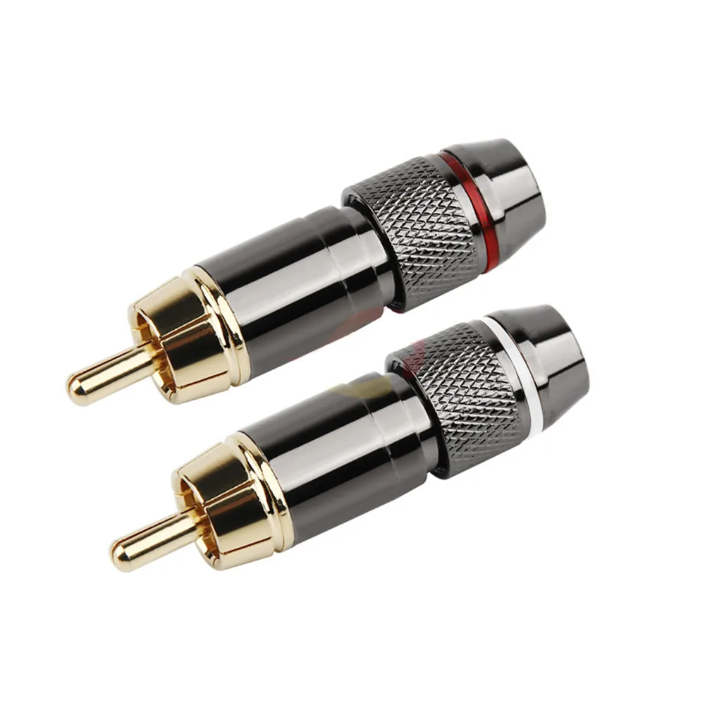8 шт. Hifi RCA штекер Чистый медный с золотым покрытием 6 мм RCA разъем припой Видео Аудио адаптер RCA разъем терминалы динамик кабель