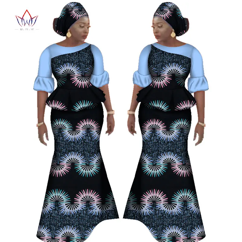 Осень африканская юбка наборы для женщин Базен Elegany Африка одежда Дашики цветы традиционная африканская одежда WY2349