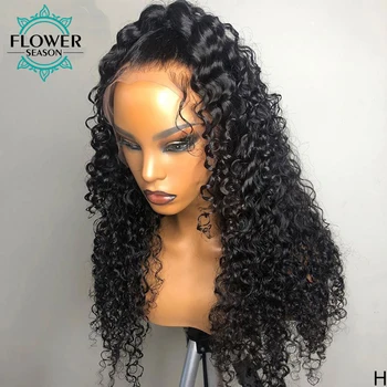 

Curly Human Hair Wig Lace Front Human Hair Wigs 13x4 For Women Peruvian Curly Wig 4x4 Lace closure Wig 150% Remy Flowerseason