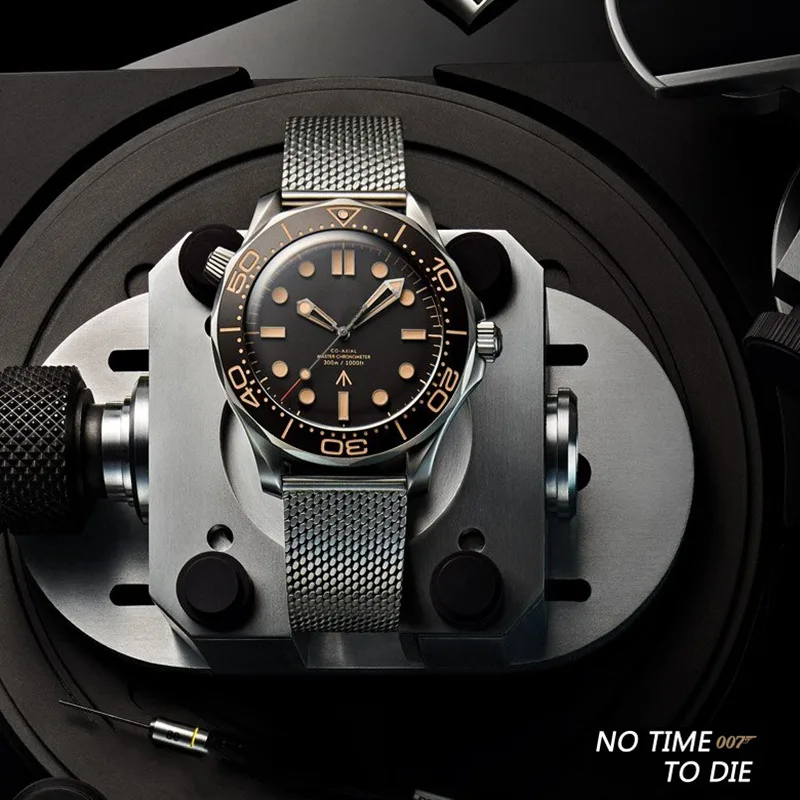 

904l Men's mechanical watch diver No Time to Die limited edition stainless steel mesh bracelet 1:1 watch 42mm 007