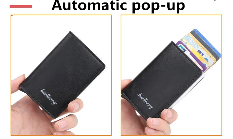 Automatically  Aluminum bank card package credit card wallet rfid shield card set card box document package metal wallet (2)