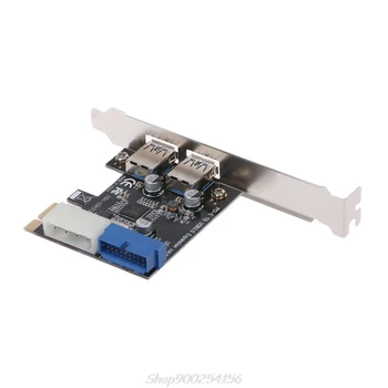 

New PCI Express USB 3.0 2 Ports Front Panel with Control Card Adapter 4-Pin & 20 Pin Jy17 20 Dropship