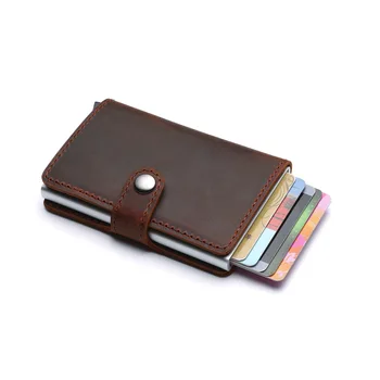 

Genuine Leather Credit Card Holder Aluminium Men Women Credit Card Wallet Netherlands Top Selling Business Card Case