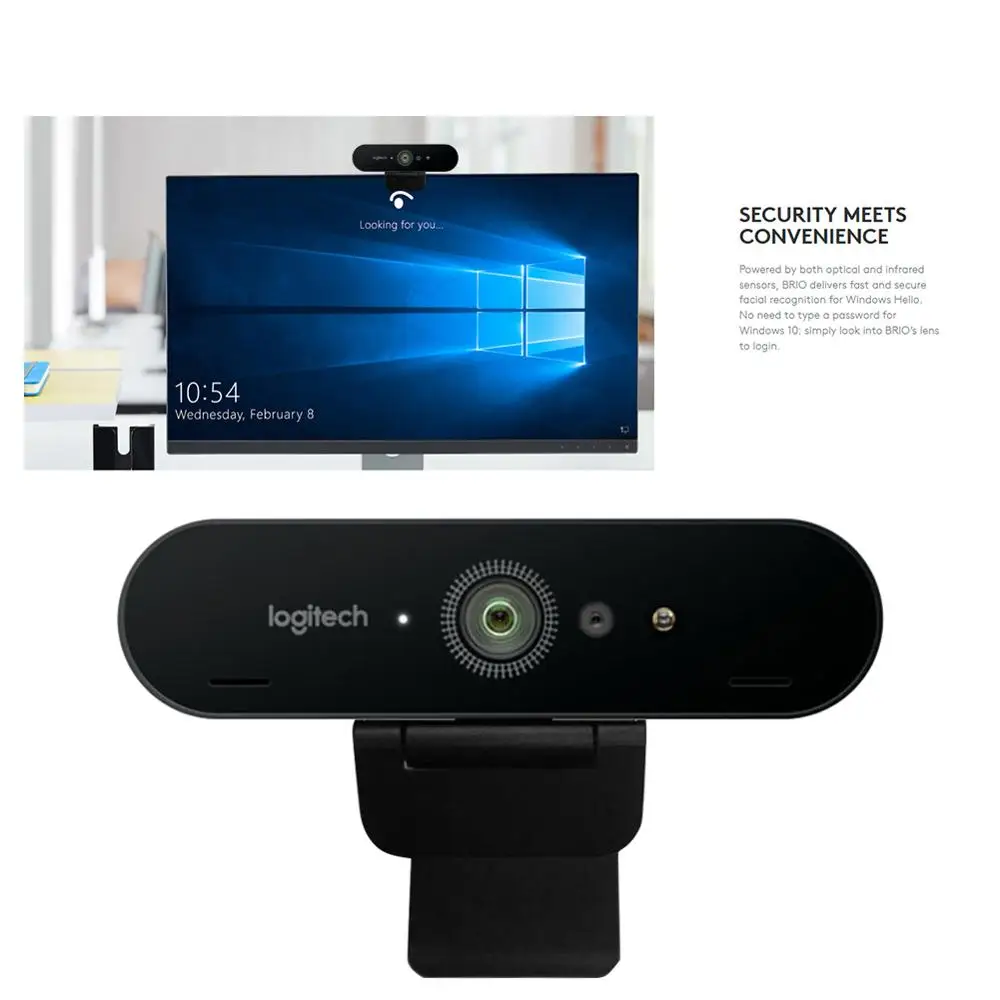 Logitech BRIO C1000e 4K HD веб-камера с микрофоном для видео-конференции потоковая запись камера для компьютера