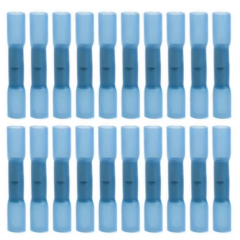 

100Pcs 14-16 Gauge Blue AWG Heat Shrinkable Butt Wire Connector Crimp Terminal