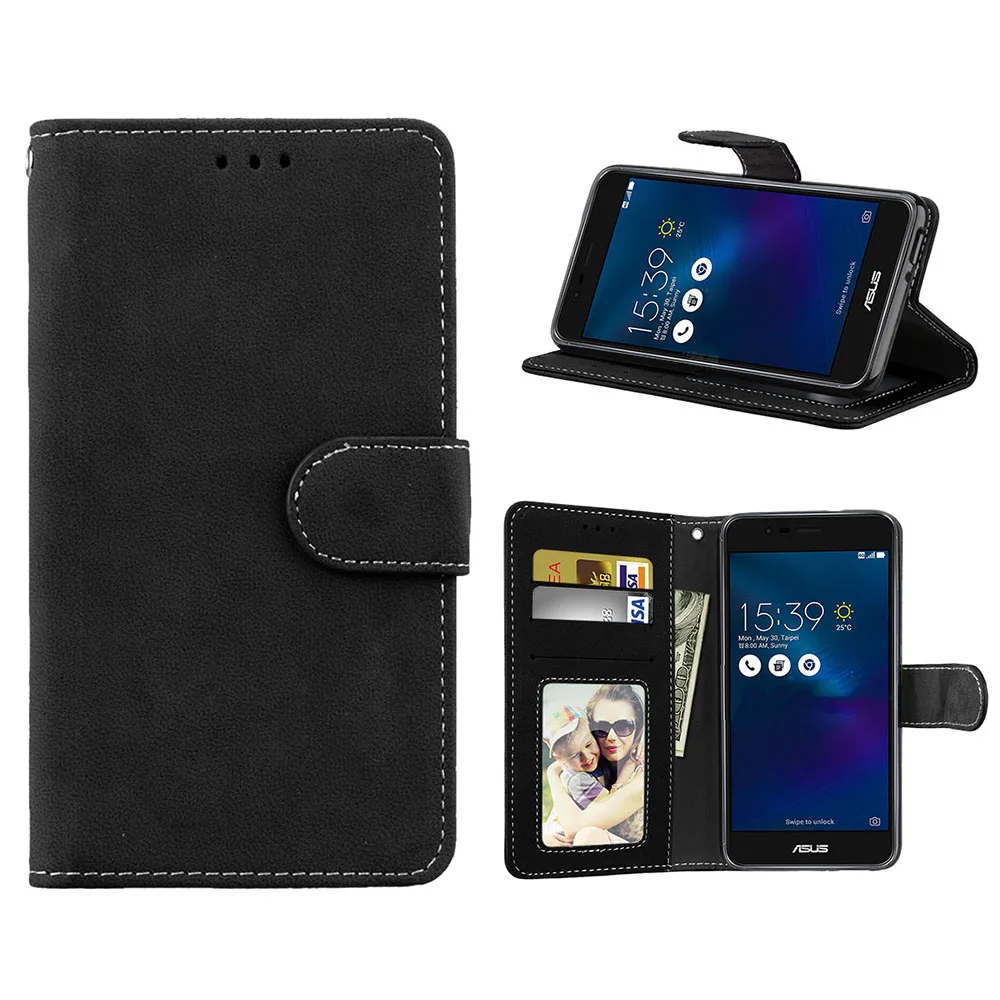 Чехол-бумажник из искусственной кожи для Asus Zenfone 3 Max ZC520TL чехол задняя крышка