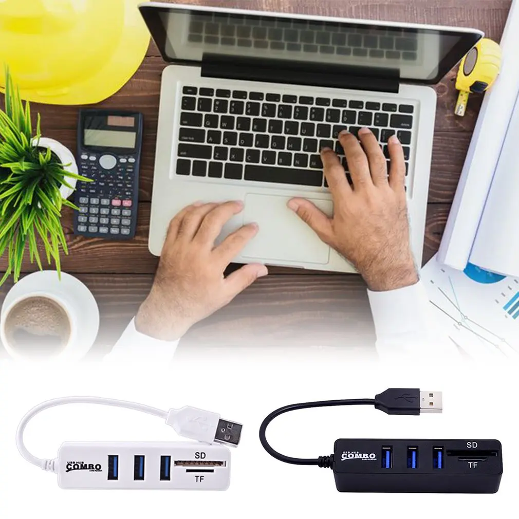 Micro usb-хаб 2,0 Мульти usb порты комбо SD/TF кард-ридер концентратор USB разветвитель 3 порта usb адаптер для компьютера аксессуары