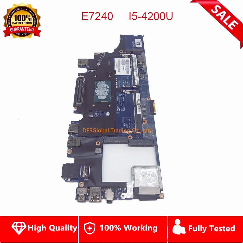 

For DELL Latitude E7240 Laptop Motherboard i5-4200U SR170 CN-081ND9 081ND9 81ND9 VAZ50 LA-9431P Mainboard Fully Tested