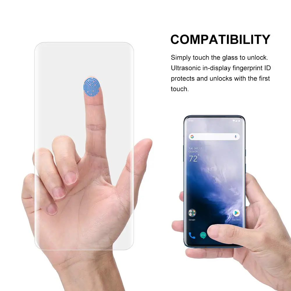 3D УФ нано жидкое закаленное стекло для Oneplus 1 + 7 8 Pro Полное клеевое покрытие Защита