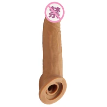  Thicken Condom Big Penis Extender Sleeve High Elasticity Cock Ring Delay Ejaculation Intimate Goods Sex Toys For Men 