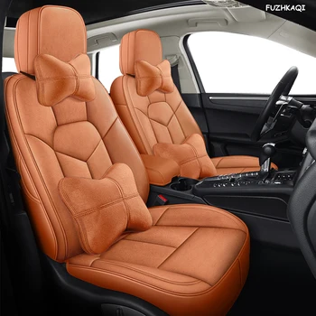 

FUZHKAQI Custom Leather car seat cover For Volkswagen Passat Beetle Tuareg Tiguan Phaeton VW R36 Eos MAGOTAN Scirocco car seats