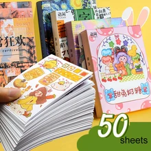 

Not repeating 50/100 Sheets stickers Cartoon Retro Ocean Starry Student Account Japanese Paper Decoration DIY Pattern stickers