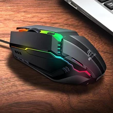 Led aydınlatmalı Rgb kablolu oyun fare 1600 Dpi oyuncu fareleri yan düğmeler ile masaüstü Laptop için Usb oyun faresi