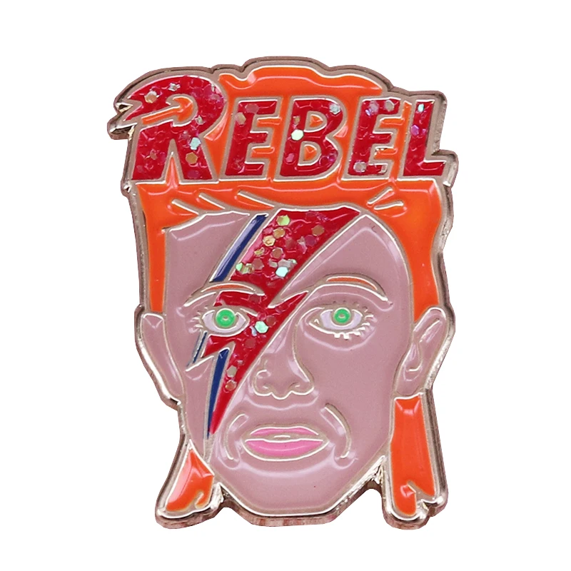 Эмалированный значок David Bowie rebel блестящий ziggy брошь в виде молнии музыкальное