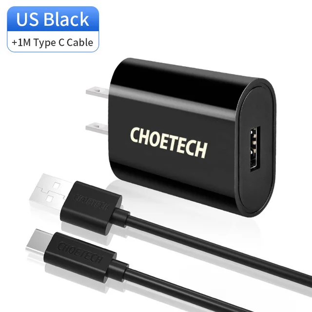 CHOETECH Универсальный 12/18 Вт USB Зарядное устройство US EU Plug дорожное настенное зарядное Зарядное устройство usb-адаптер Smart Зарядное устройство мобильного телефона Зарядное устройство для iPhone 8 Plus - Тип штекера: US AC 12W