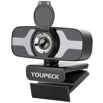 

HD 1080P Webcam Computer PC Web Camera with Microphone Rotatable Tripod Cameras for Live Broadcast Video Calling Conference Work
