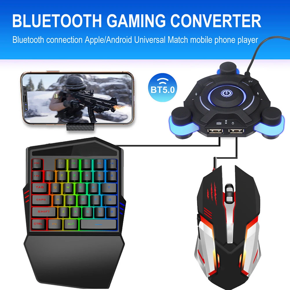  PUBG Mobile Gamepad Controller Gaming Keyboard Mouse Converter For Android ios Phone to PC Bluetoot