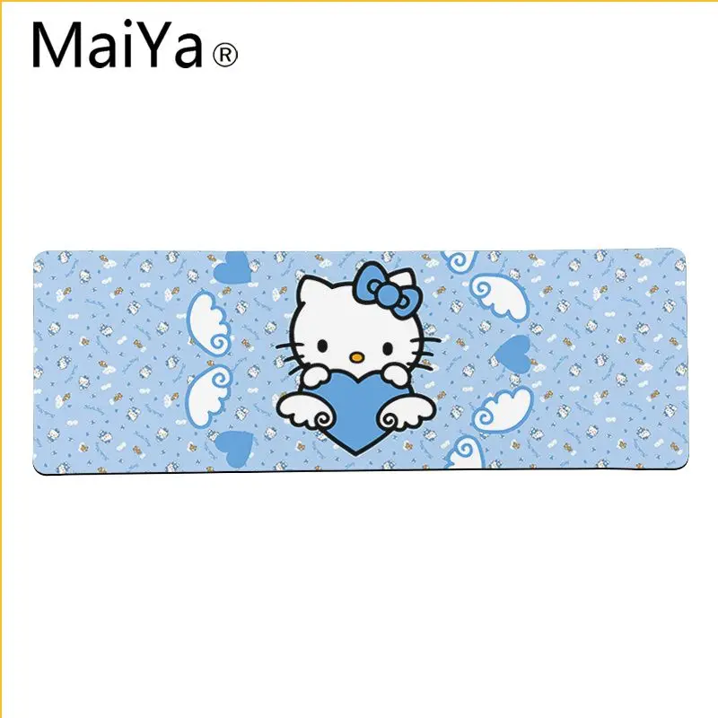 Maiya Высокое качество hello kitty кот DIY дизайн игровой с узором коврик для мыши большой коврик для мыши клавиатуры коврик - Цвет: Lock Edge 40X90cm