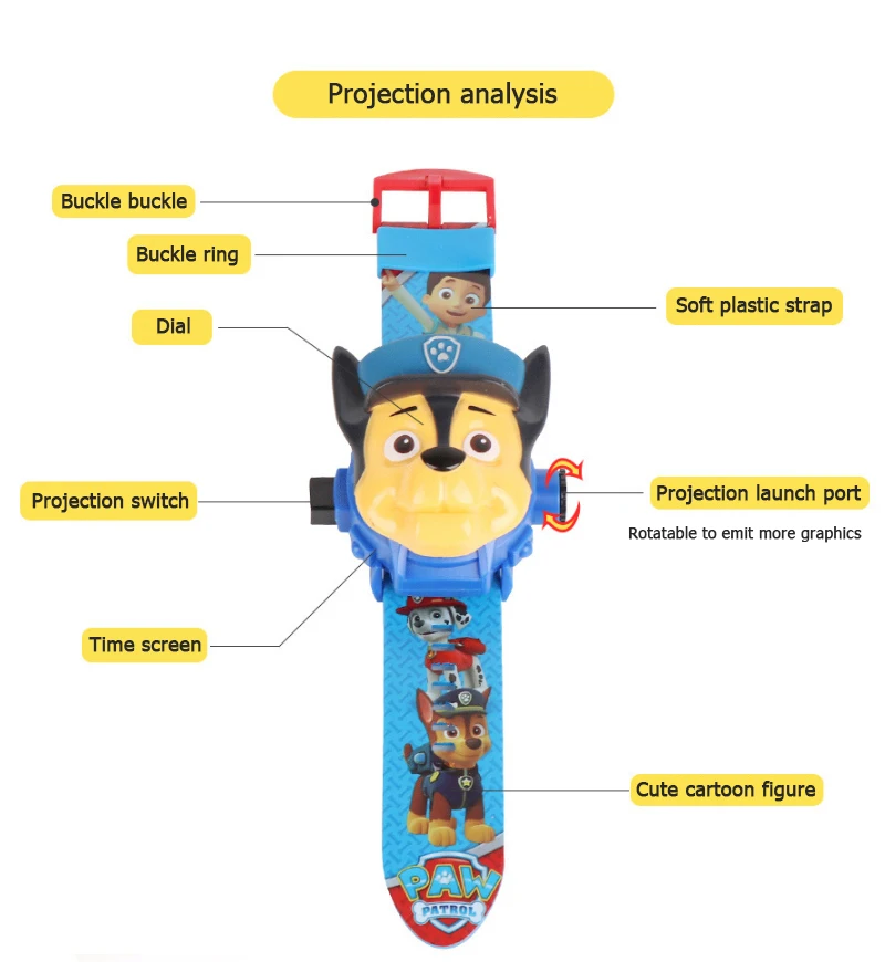 Paw patrol цифровые часы и проекционные часы время для развития интеллекта обучения собаки Эвереста фигурка аниме «Щенячий патруль» игрушка