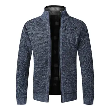 

Winter Jacket Men Fashion Sweater Brand Zipper Knitted Thick Wool Coats Male Solid Casual Knitwear Mens Pull Homme M-3XL 2019