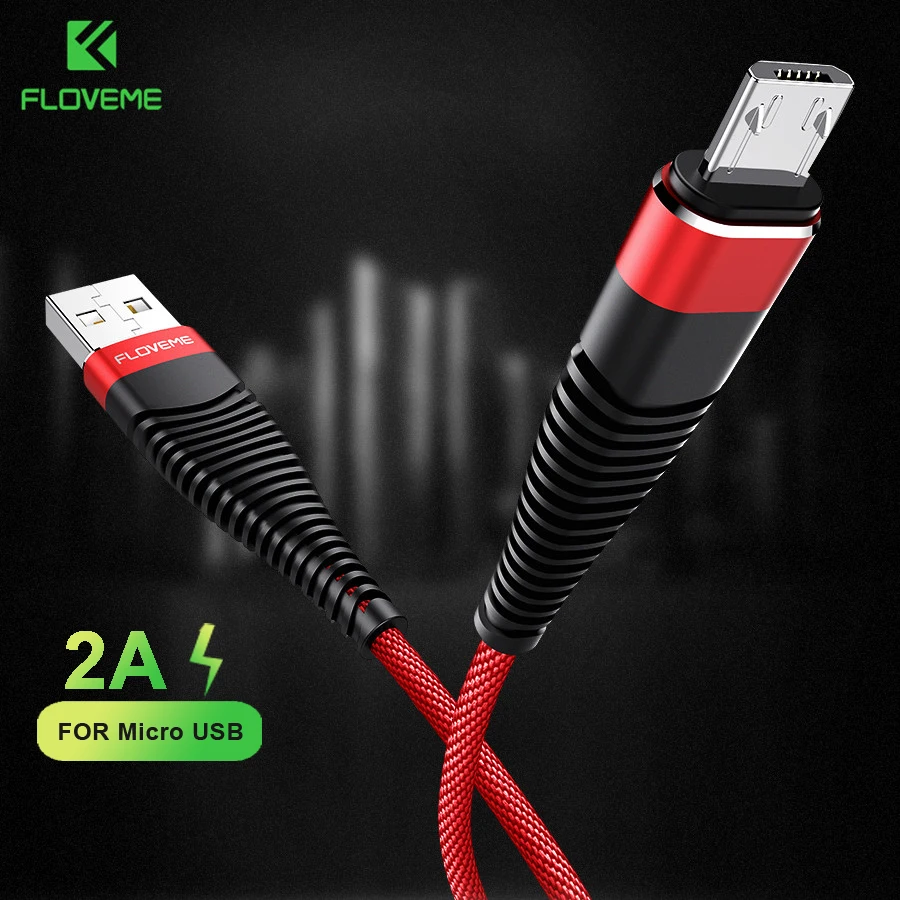 FLOVEME Micro USB кабель для samsung S6 S5 1 м 2 Привет растяжение нейлон синхронизации данных