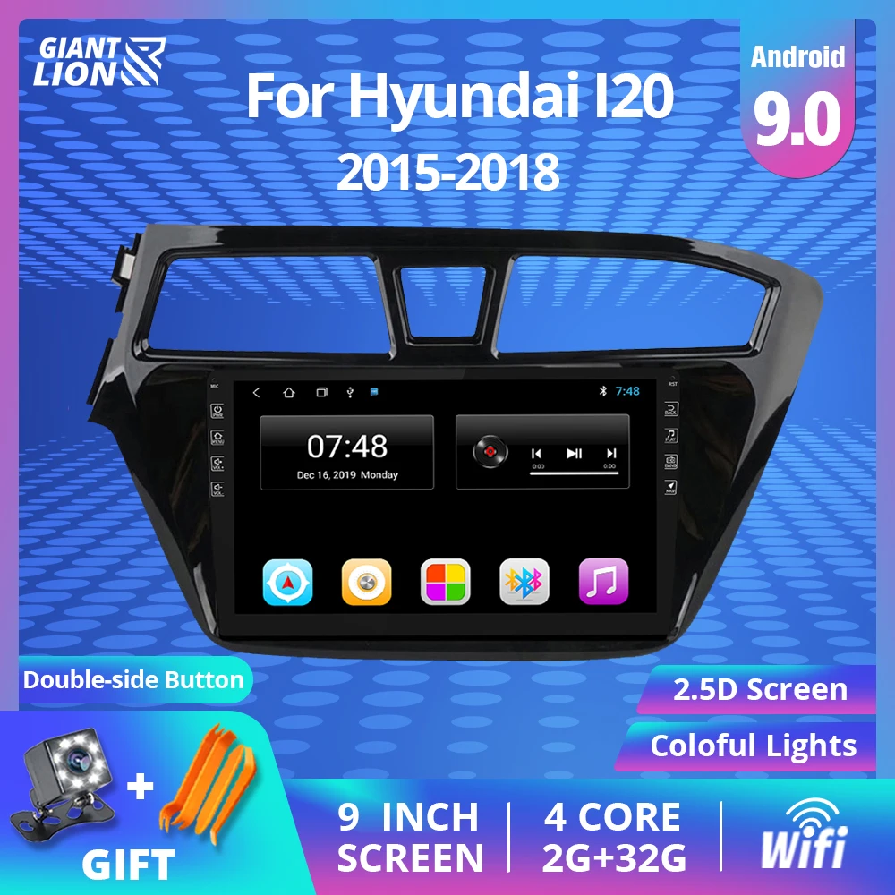 Автомобильный мультимедийный плеер для Hyundai I20 2 DIN Android 9 0 2015 2016 2017 2018 GPS навигация