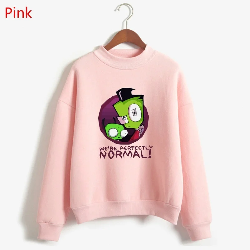Kpop женские толстовки Захватчик Зим напечатанный Kawaii с длинным рукавом Толстовка с карманом повседневные пуловеры футболки с надписью толстовки