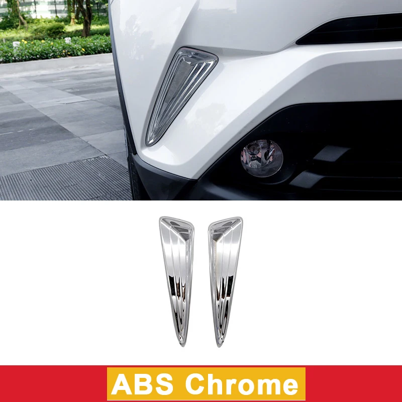 Для Toyota C-HR CHR углеродное волокно передний бампер Защита угловая полоса накладка наклейки аксессуары для стайлинга автомобилей - Цвет: ABS Chrome