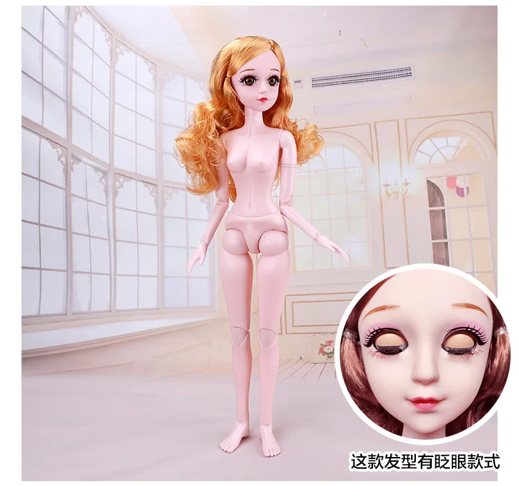 Новые Продукты 60 см белый мускул Кукла Барби голый ребенок ресницы будет моргать лоли Эльф принцесса кукла DIY игрушка