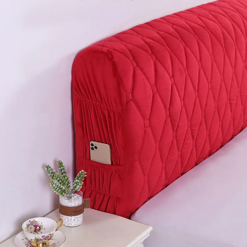 European High Grade Thicken Flannel Quilted Headboard Cover King Single Size Soft Velvet All-inclusive Head Cover 240x75cm