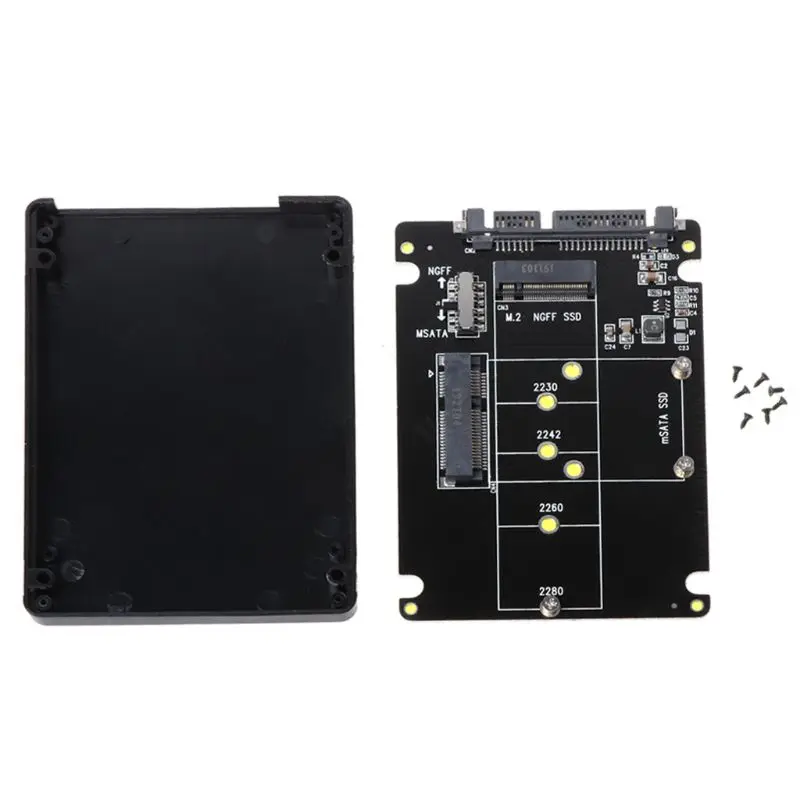2в1 MSATA/M.2 NGFF к SATA3 адаптер карты корпус для 2," SSD ПК компьютер Y5GE
