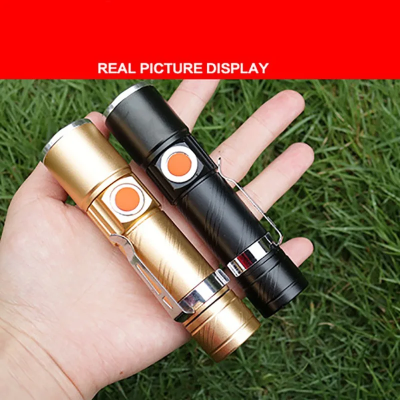 

Hotsale Usb Charging Strong Light Flashlight Led Bike Golden Strong Light - Weak Light - Flash Lamp Night Riding Wicks
