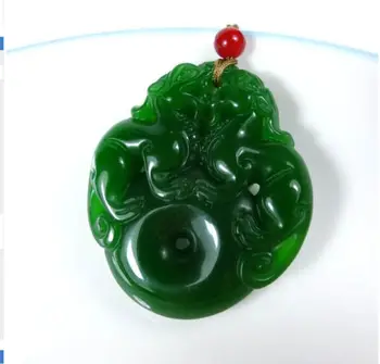 

LETSFUN Fine Jewelry Chinese Handmade 100% Natural Nephrite Jasper Pixiu Peace Pendant Necklace Free Shipping