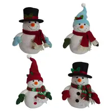 2/4 шт. светодиодный светильник игрушка снеговик Мини Милая шляпа рождественской электронные плюшевые игрушки для дома вечерние украшения Рождественский подарок
