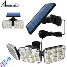 Solar Lights Adjustable Heads Solar Lamp IP65 Waterproof Solar Motion Sensor Light Wide Angle Illumination for Garage Garden