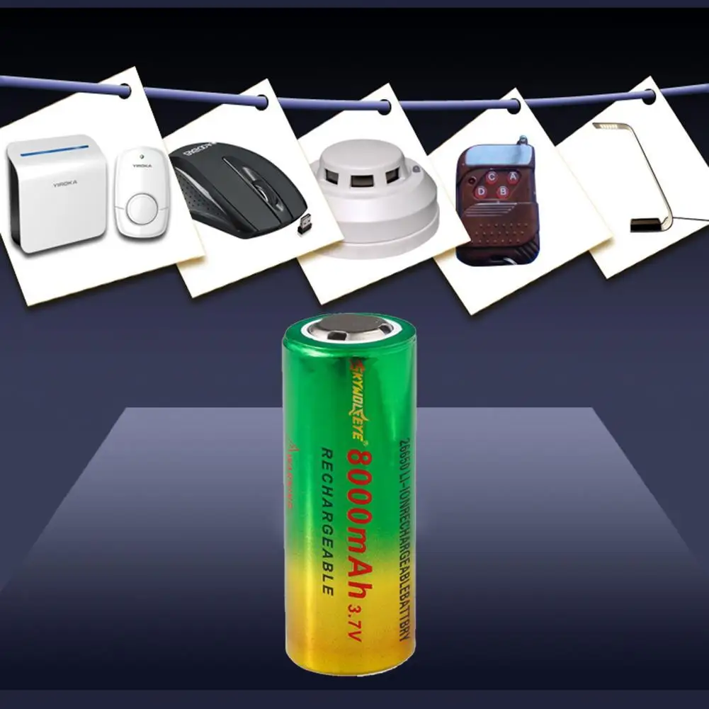 1 шт 3,7 V мощность 8000mAh литий-ионная аккумуляторная батарея 26650 для Светодиодный фонарь светильник