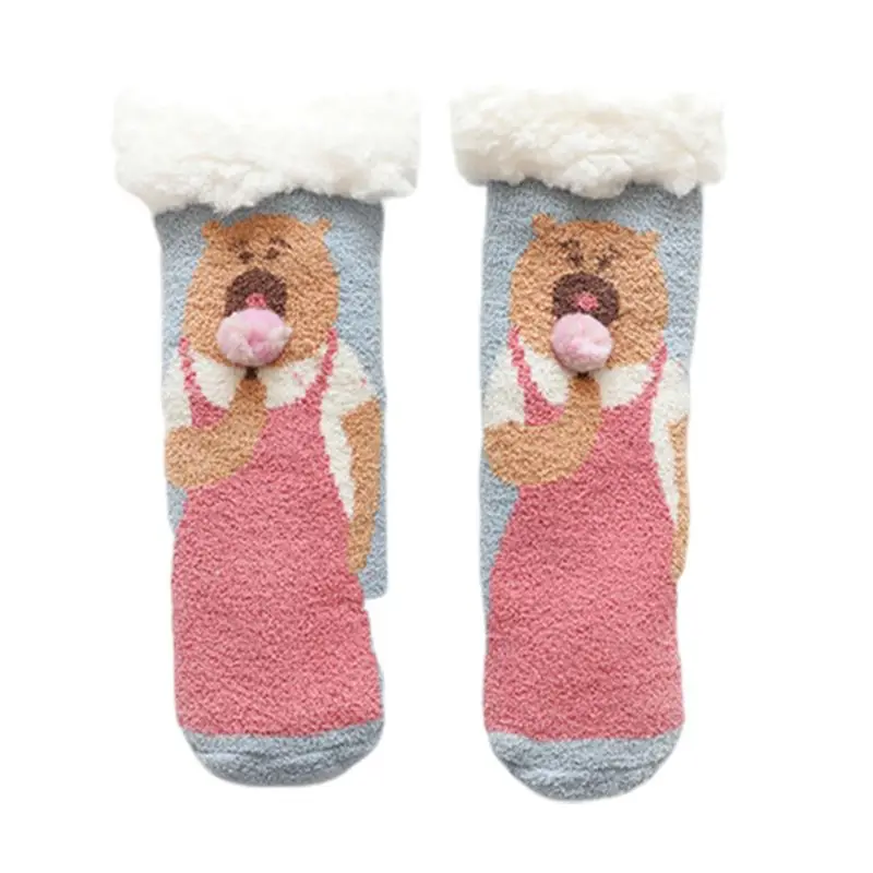 Winter New Double Thickening Medium Tube Stockings Adult Lady Women Cartoon Sock - Цвет: 6EE600740-4