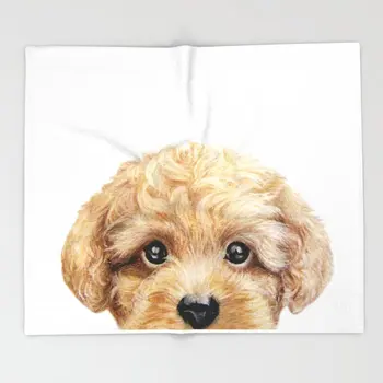 

Dog Cartoon Design Blankets Original Toy poodle Dog Throw Blanket Home Primitive Decor Throw Blanket for Sofa Free Shipping