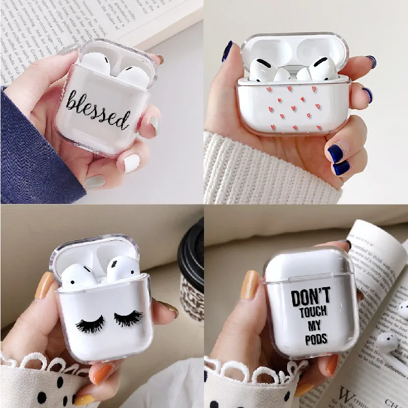 Чехол Tomocomo для беспроводных наушников AirPods/AirPods Pro с надписями и рисунками |