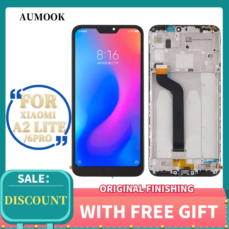 ЖК дисплей для XIAOMI MI A2 lite с дигитайзером в сборе сенсорный экран рамкой