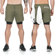 Горячая Распродажа мужские спортивные шорты быстросохнущие со встроенным карманом подкладка для лета бега CXZ