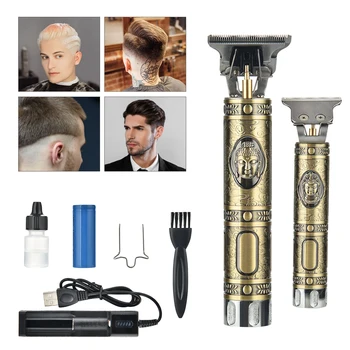 

Rechargeable USB Hair Clipper T-Shaped Carving Push Barber Haircut Cutter Professional Electric Outliner Grooming Razor