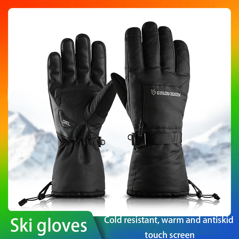 Winter Touch Screen Gloves Zipper Thermal Thicken Skiing Warm Mittens Men Women 
