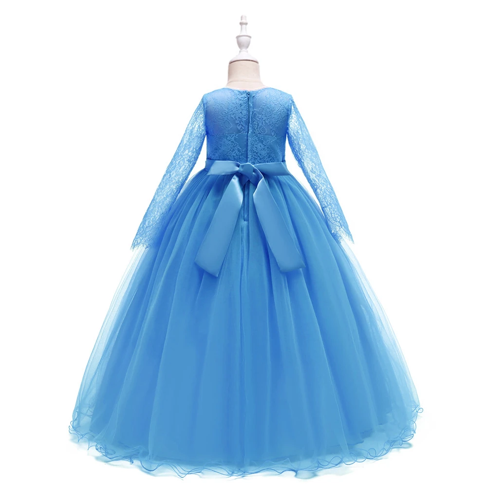 Новое Стильное длинное платье с цветами для девочек на свадьбу, vestidos de primera comunion, детское платье для первого причастия Пышное Бальное Платье для девочек