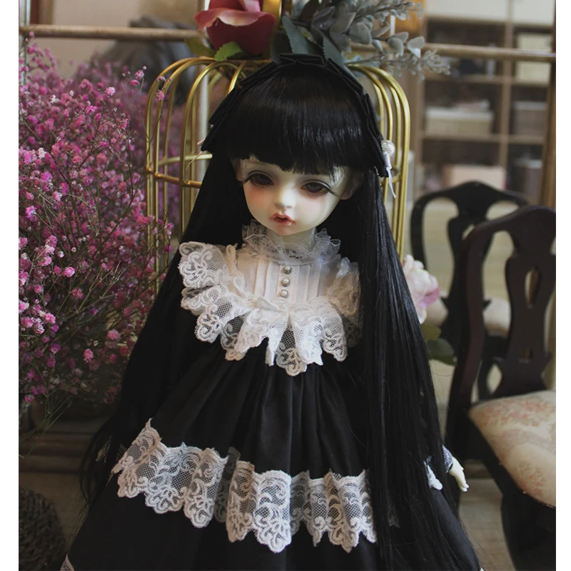 1/6 1/4 1/3 BJD платье Кукла Черное длинное платье для 1/6 1/4 1/3 BJD Blyth платье куклы аксессуары BJD платье+ повязка для волос