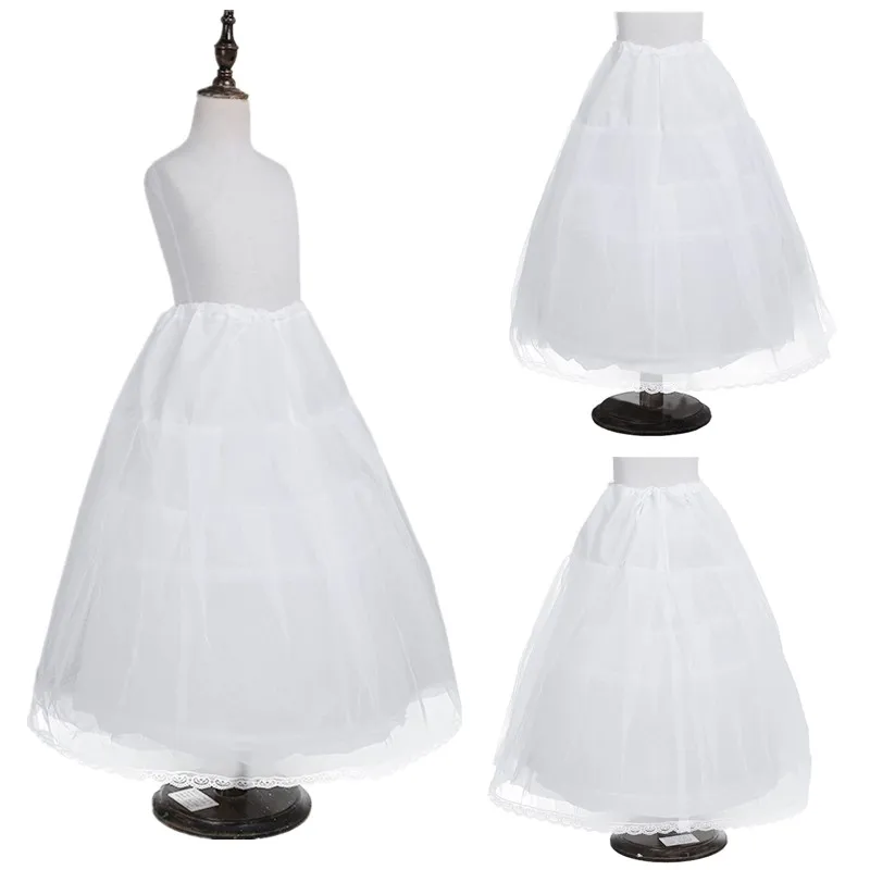 Kids Girls 2 Hoops Crinoline Slip Petticoat Wedding Flower Girl's Underskirt for Rockabilly Dresses Children's Ballet Skirt Tutu